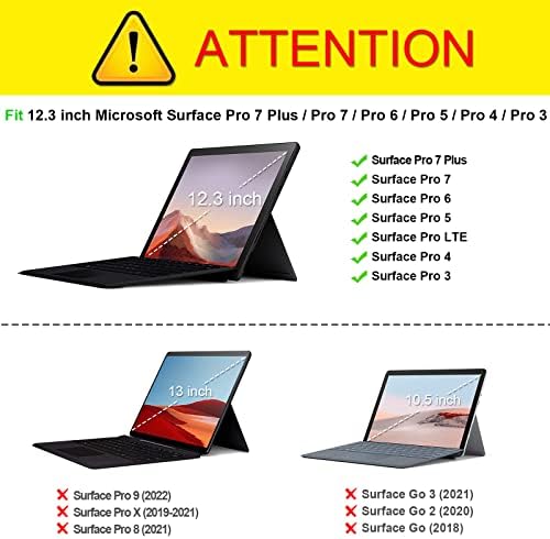 Fintie futrola za 12,3 inča Microsoft Surface Pro 7 Plus, Surface Pro 7, Surface Pro 6, Pro 5, Pro 4, Pro 3-Portfolio poslovni poklopac
