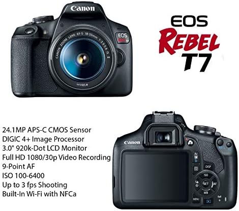 Canon EOS Rebel T7 DSLR paket kamera sa Canon EF - S 18-55mm f/3.5-5.6 is II objektivom + 2pc SanDisk 32GB memorijske kartice + Komplet