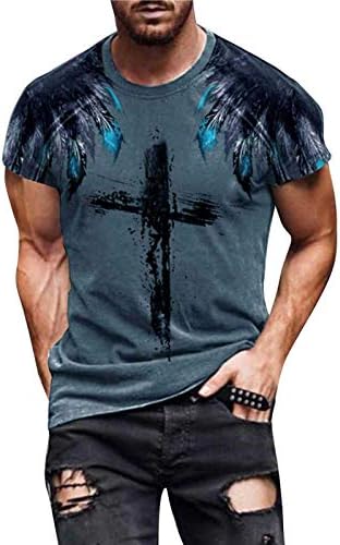 Muške novitete T-majice 3D print Isus Cross Faith Kratki rukav majica Vintage Graphic Tees Street Trendy majice