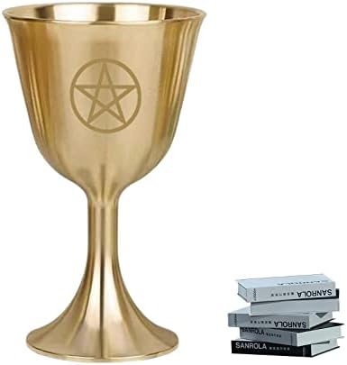 Xiaoling Pentagram kalež-mesing Vintage zlatni pehar, pehar za Pentacle, oltar za vino pehar za piće, za Ltare, ceremonije , molitve,