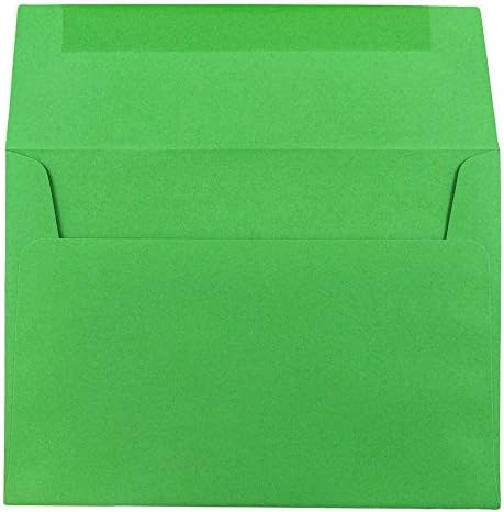 JAM papir 10 poslovne koverte u boji sa ljuštenjem i zatvaračem-4 1/8 x 9 1/2 - zeleni Reciklirani-rasuti 500 / kutija