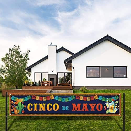 Cinco de Mayo ograda Banner meksički Fiesta Papel Picado Cactus odmor Party Photo Booth pozadina Dvorište vanjski ukras