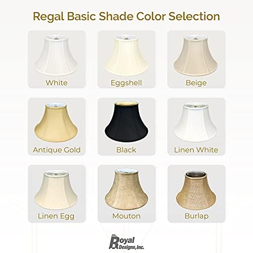 Royal Designs shallow Bell osnovna lampa, Linen bež, 9 x 18 x 12