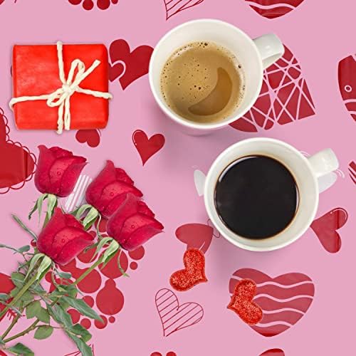 Džrige Valentines Dayncloth Ružičasta crvena srčana stolnjak Ljubav Srce Pokrijte romantični Pravokutni stol za Valentine Dan Vjenčanica