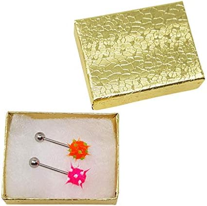 Mooca 100 kom kartonski papir punjen pamukom zlatna kutija za nakit poklon torbica 11, 2 1/8 x 1 5/8 x 3/4 inča, zlatna boja
