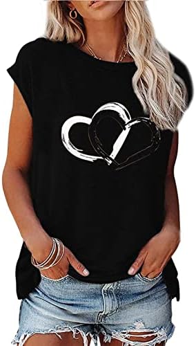 Majica za žene 2023 Ženska elegantna grafička majica Ljetni kratki rukav O-izrez Slatka ispisa labava fit tunika košulja
