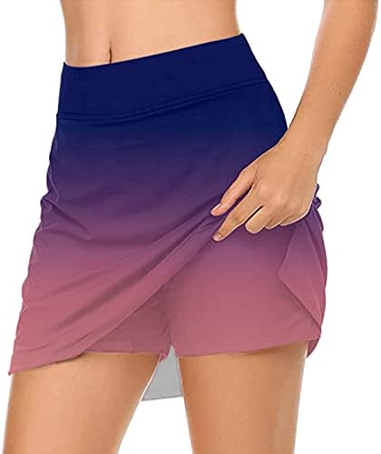 Flowy Pleated Atletic Skorts suknje s kratkim hlačama visokog struka Golf Skorts 2 u 1 gradijentna vježba Culottes Mini suknja