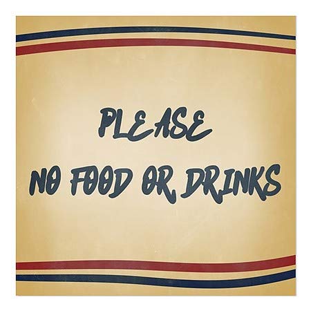 CGsignLab | Molimo vas da nema hrane ili pića -Nostalgia Stripes Cling Cling | 24 x24