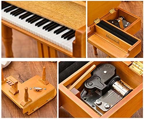 N / A Drvena simulacija Grand Piano Music Box Rođendanski poklon nakit GuLangyu Wave Creative Decoration Music Box