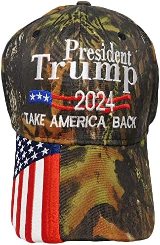 Trgovinski vjetrovi predsjednik Trump 2024 vratite Ameriku nazad kamuflažna kamuflažna Camo USA zastava na računu pamuk Podesiva vezena