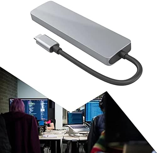 Wpyyi Type-C Hub na HDMI-kompatibilni Adapter 4k 3 USB C Hub sa TF Security Slot za digitalni čitač za MacBook Pro