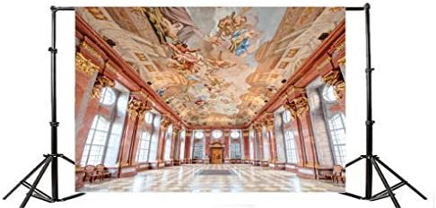 Laeacco 10x8ft Vintage palata unutrašnjost vinil fotografija pozadina Evropska Renesansa luksuzni dvorac svijetla dvorana Mural plafon
