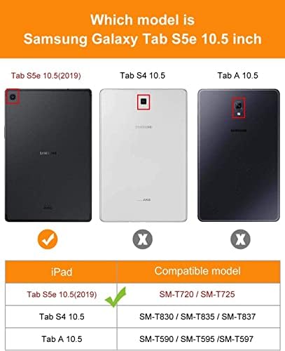 Galaxy Tab S5E Slučaj 2019 10.5 Tablet SM-T720 / T725, premium PU kožna futrola za više kuta pregled folija poklopac za samsung Galaxy
