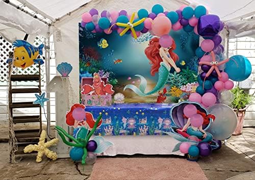 Mermaid pozadina i stolnjak za Mermaid princeza Rođendanska zabava dekoracije Mermaid Rođendanska zabava fotografija pozadina Baner