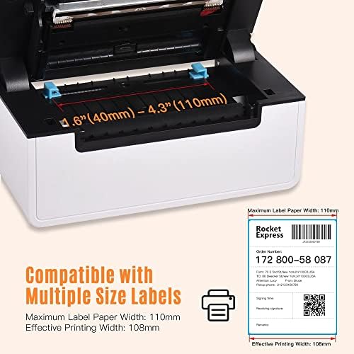 mini printer desktop Thermal Label Printer za 4x6 paket isporuke sve u jednom Label Maker 180mm / s termo naljepnica Printer Max.110mm