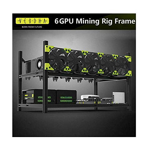 Veddha 6 GPU Aluminij Open Air mining Rig Slaganje držač okvira ETH Ethereum sa 5fans , 6X USB PCI - E 6 pinski kabl