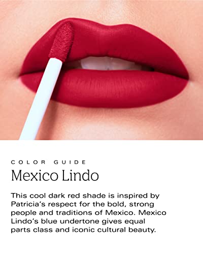 PDL kozmetika Patricie De León | Bold Aspirations tečni ruž za usne | visoko pigmentirana glatka mat završna obrada | plavo-crveni