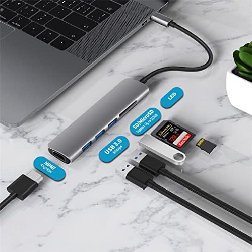 LLAMN USB 3.1 Tip-C Hub na Adapter 4K Thunderbolt 3 USB C Hub sa Hub 3.0 TF utorom za SD čitač