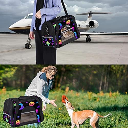 Nosač za kućne ljubimce Happy Halloween Rainbow Ghost bundeve mekane putne nosače za Mačke, Psi Puppy Comfort prenosiva sklopiva torba