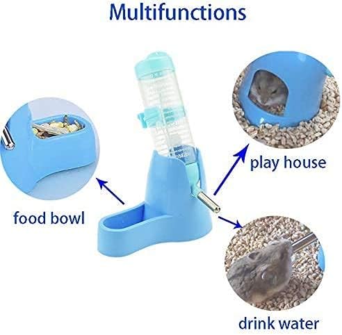 125ml Blue-3 u 1 boca za vodu za hrčka mali Automatski dozator za kućne ljubimce, sa bazom posude za hranu za patuljastog hrčka mišjeg