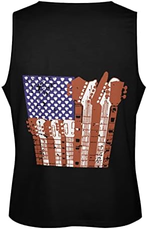Američka zastava dizajn gitara Muška Vježba Tank Tops rukav teretana Muscle Shirts labave atletske Tees
