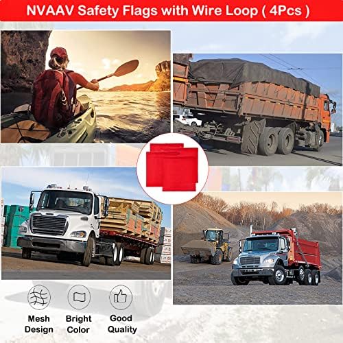NVAAV sigurnosne zastave sa žičanom petljom, crvena mreža bezbednosne zastave za kamione za kamione, zaštitna fundara prikolicu, 18