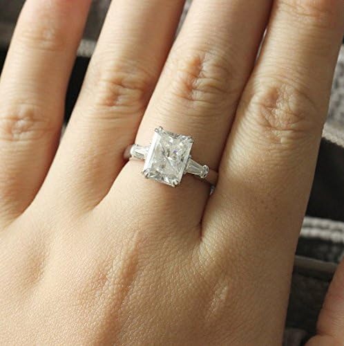 GOWE 4ct 8X10mm F boja blistavog reza Moissanite simulirani dijamantski zaručnički vjenčani prsten originalan