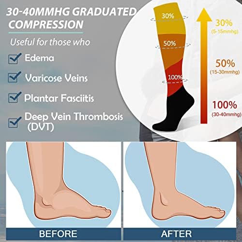 FULLSOFT medicinski diplomirao 30-40mmhg kompresije čarape za žene & amp;muškarci cirkulacija koljena visoke čarape planinarenje trčanje