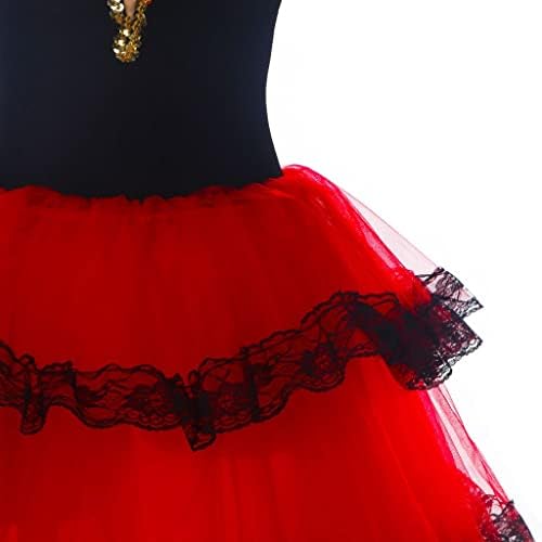 N / A OFF-ramena crvena španska haljina za odrasle duge romantične balete Tutus Performance Tutu kostimi Ballerina haljine