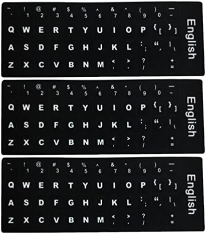 Ključne ploče laptop univerzalne Engleske naljepnice za tastaturu, naljepnice za tastaturu računara crna pozadina sa bijelim slovima