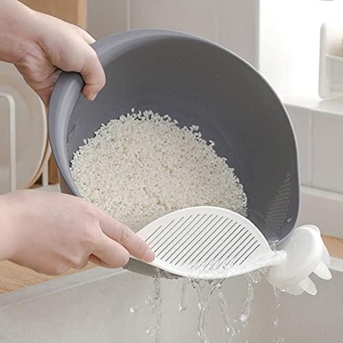 DEFUTAY alat za pranje pirinča,1 pakovanje multifunkcionalnih Mašina za pranje pirinča,Mašina za pranje pirinča sa mešanjem(Crvena)