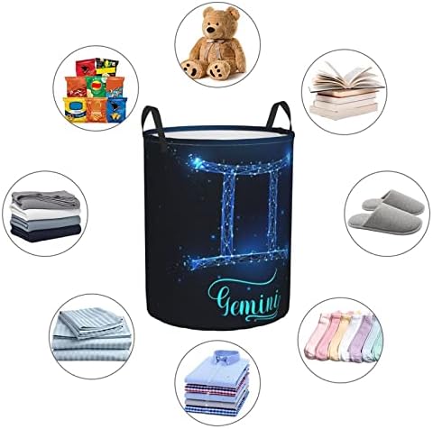 Blizanci horoskopski znak tamnoplava torba za odjeću sa ručkama kanta za pranje odjeće igračke spavaća soba kupatilo srednji