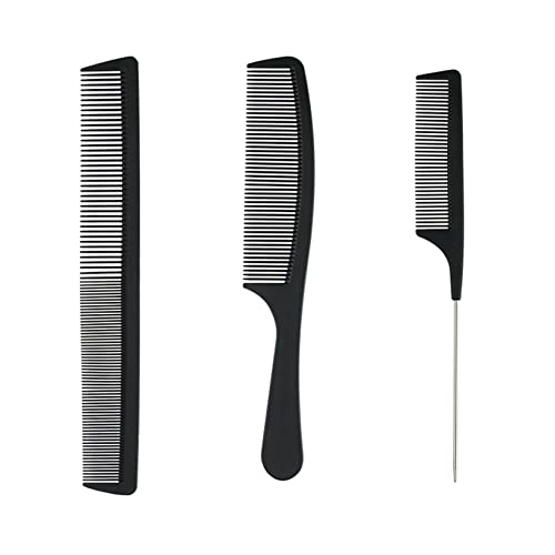 Širok komplet za kosu za kosu za zube 6pcs Carbon Fiber DETANGLING Comb Crush Curly Comb Combing Styling Tool Frizeri za salon Barber