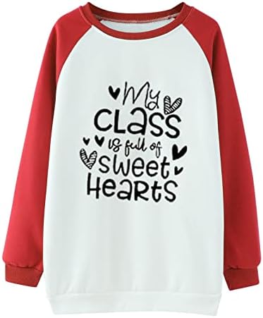 Moj razred je ti duksevi s slatkim srcima Žene za Valentinovo, Ležerne prilike Ležerne prilike Slow Fits Crewneck bluza pulovere