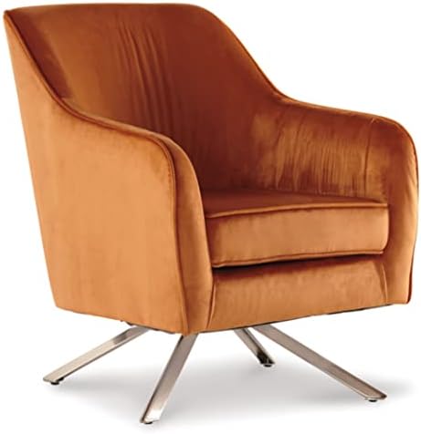 Dizajn potpisa Ashley Hangar eklektična 360 okretna akcentna stolica, narandžasta