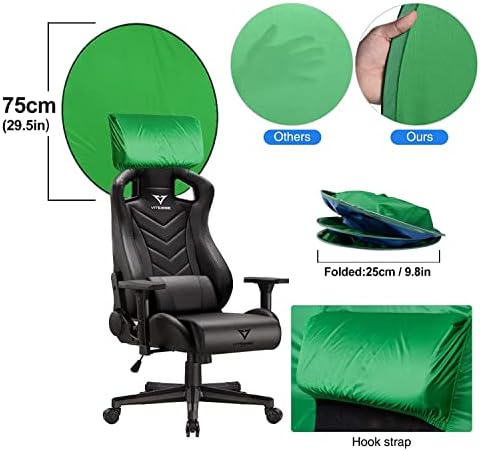 CAMOLAPortable stolica sa zelenim ekranom 75cm, Webcam Backgroun sklopiva zelena pozadina za Video razgovore, zum, Skype, Video, Photo