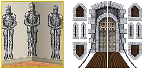 Beistle zid vitezova, 4 'x 30', bistro / crno / srebrna i sve vremenske plastične srednjovjekovne fantastične zastavice sa kraljevskim