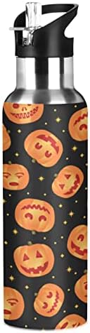 Oarencol Halloween boca vode narančasta bundeva zvijezda od nehrđajućeg čelika vakuum izolirana slamkom 20 oz