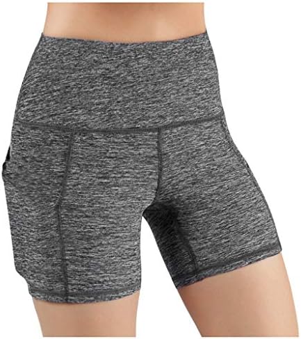 Manhong Lady Solid Plus Veličina Yoga hlače Stretch Džep Yoga kratke hlače Visoko strukske gaćice Fitness Hip Trčanje Yoga Hlače Vježba