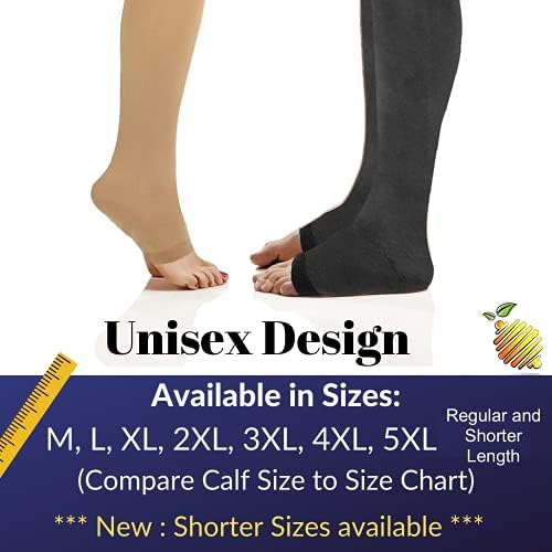 Limunski herojski čarapa za sakupljanje sa zatvaračem za žene i muškarce otvorene nožni prste 15-20 mmhg medicinske čarape za kompresiju