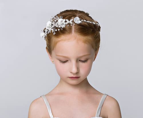 Ideal Swan Flower Girl dodatak za glavu, Girl Hairbands Pearl Crystal traka za glavu princeza Wedding Bride ukosnice za kosu tijara