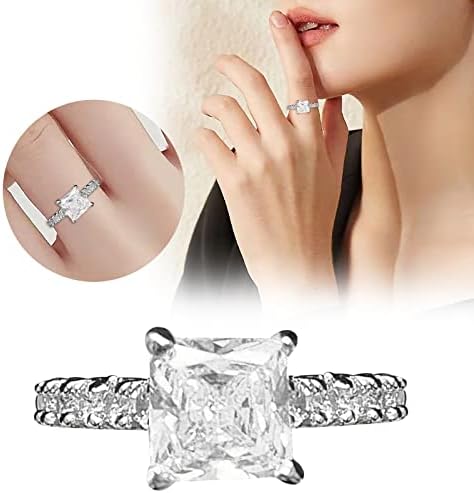 Intarzirani kvadratni dijamantski prsten Nakit rođendanski prijedlog poklon vjenčani prsten za Zaručničke zabave nježni prsten za