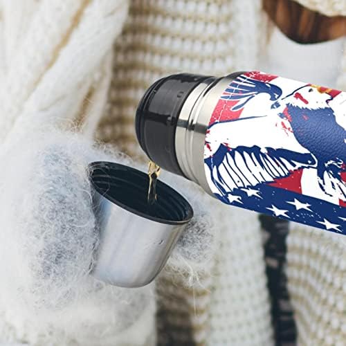 Šalica za kafu, termos, putna krigla, tumbler za kavu, izolirana šalica za kafu, američki zastava uzorak ptica
