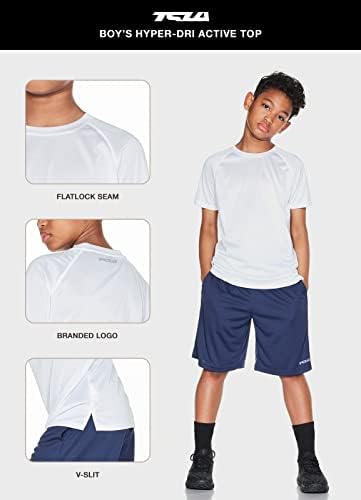 Tsla 1 ili 2 Pack Kids Youth Majice za trčanje, Cool Suw Fit Gym Sports Worth Worth, atletska majica kratkih rukava