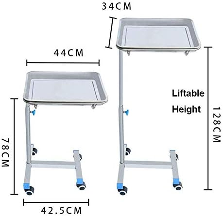 Kolica za kotrljanje medicinske opreme za operacionu salu, Podesiva visina, hirurška kolica od nerđajućeg čelika sa univerzalnim kotačem,