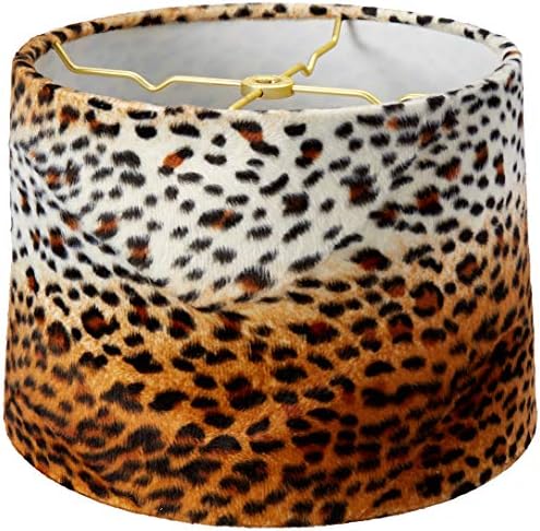 Royal Designs, Inc. Shallow Drum hardback lampa, Leopard, 15 x 16 x 10