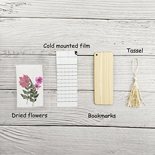 Set od 4 paketa Real prešanog cvijeća uključuje 2 DIY Cvijeće drvene oznake i 2 suhog cvijeća za umjetnost i zanat