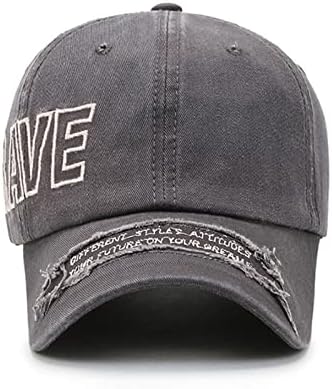 Pismo izgrađene bejzbol kapa Vintage tata šešir Black Podesivi kapu za kamionsku kapu - Nestrukturirana mekana kapa za muške žene