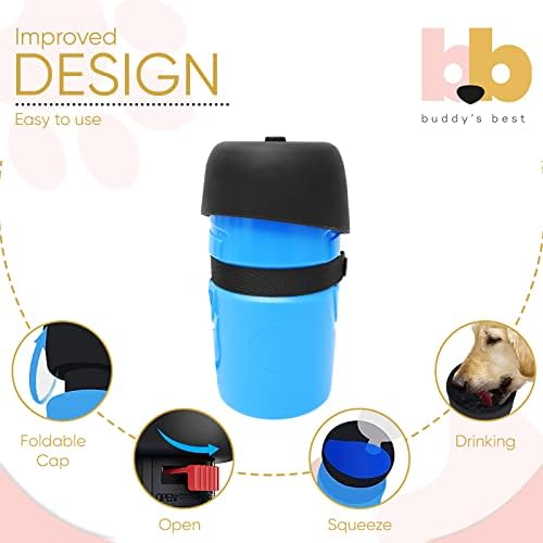 Buddy's Best 21oz nadograđena boca za vodu za pse-Vanjska sklopiva šolja za vodu za putovanje, planinarenje, šetnju, putovanja – avanturističke