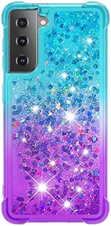 Flipbird slučaj za Samsung Galaxy S30, Bling Luxury Fashion Liquid Floating Sparkle shock Absorption zaštitni slučaj za Samsung Galaxy S30 Sky Blue / Purple